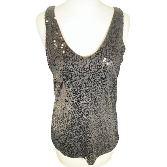 J.Crew Black Sequin Tank Top Size S | Sparkly Party Holiday Top - Picture 3 of 9